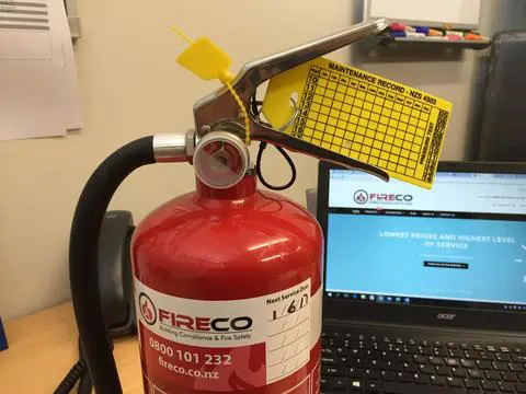 damaged fire extinguisher