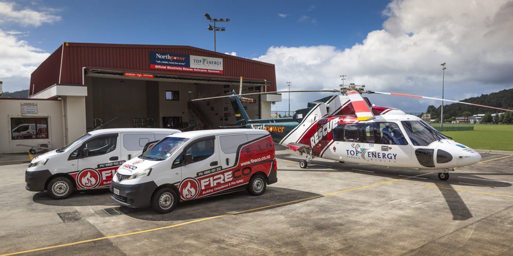 Northland Rescue Helicopter with supporter Fireco