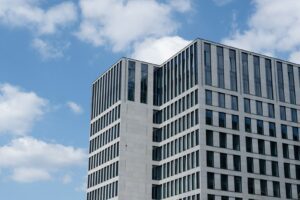 Modern commercial building - BWOF compliance for property portfolios